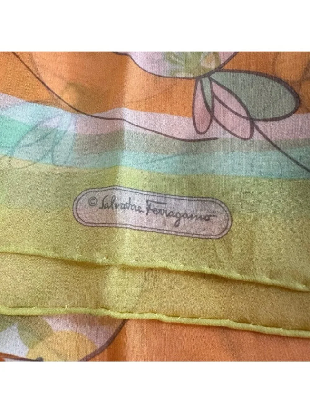 vintage Salvatore Ferragamo silk balloon scarf